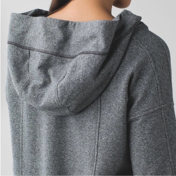 Lululemon Wrap Up Jacket Heather grey hooded zip up long sweater 4 athleisure - Picture 12 of 14